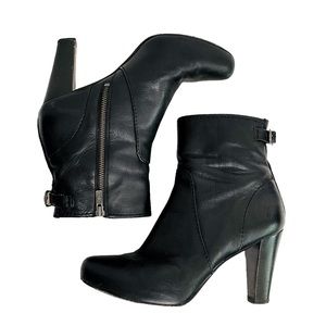 Frye Ankle Booties Marissa Zip Short Black High Heel 8